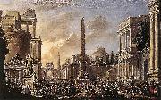 Jacob van der Ulft Antique Forum with a Triumphal Procession oil painting on canvas